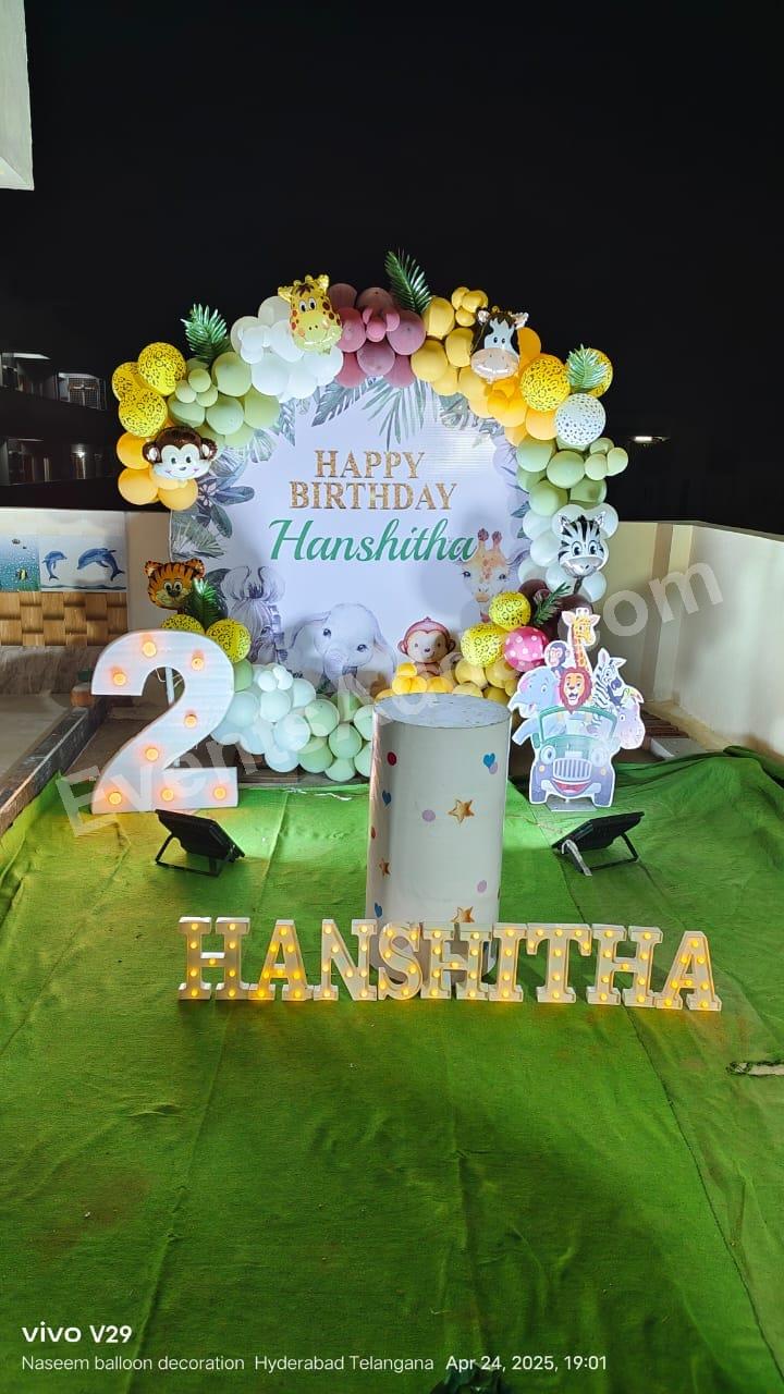 jungle-safari-theme-2nd-birthday-balloon-decoration in Chandigarh