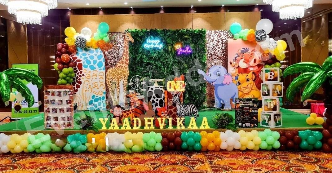 Jungle Safari Theme First Birthday Decoration Decoration theme setup in Vijayawada