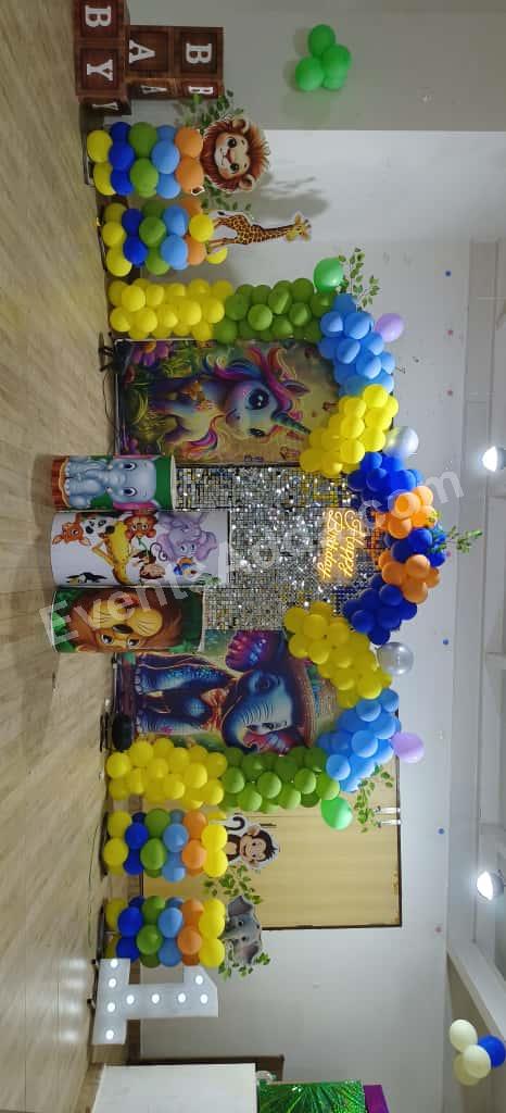 Jungle Safari Themed First Birthday Decoration in Hyderabad