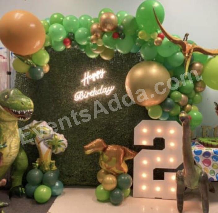 jurassic-dinosaur-theme-2nd-birthday-balloon-decoration Decoration in =Chandigarh