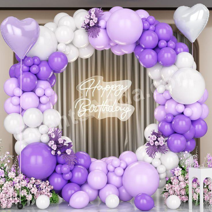 Lavender Purple Balloon Birthday Decoration in Hyderabad