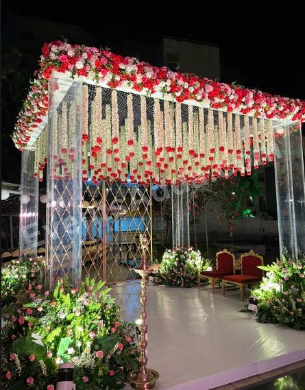 luxury-acrylic-floral-wedding-mandap-decoration in Kolkata