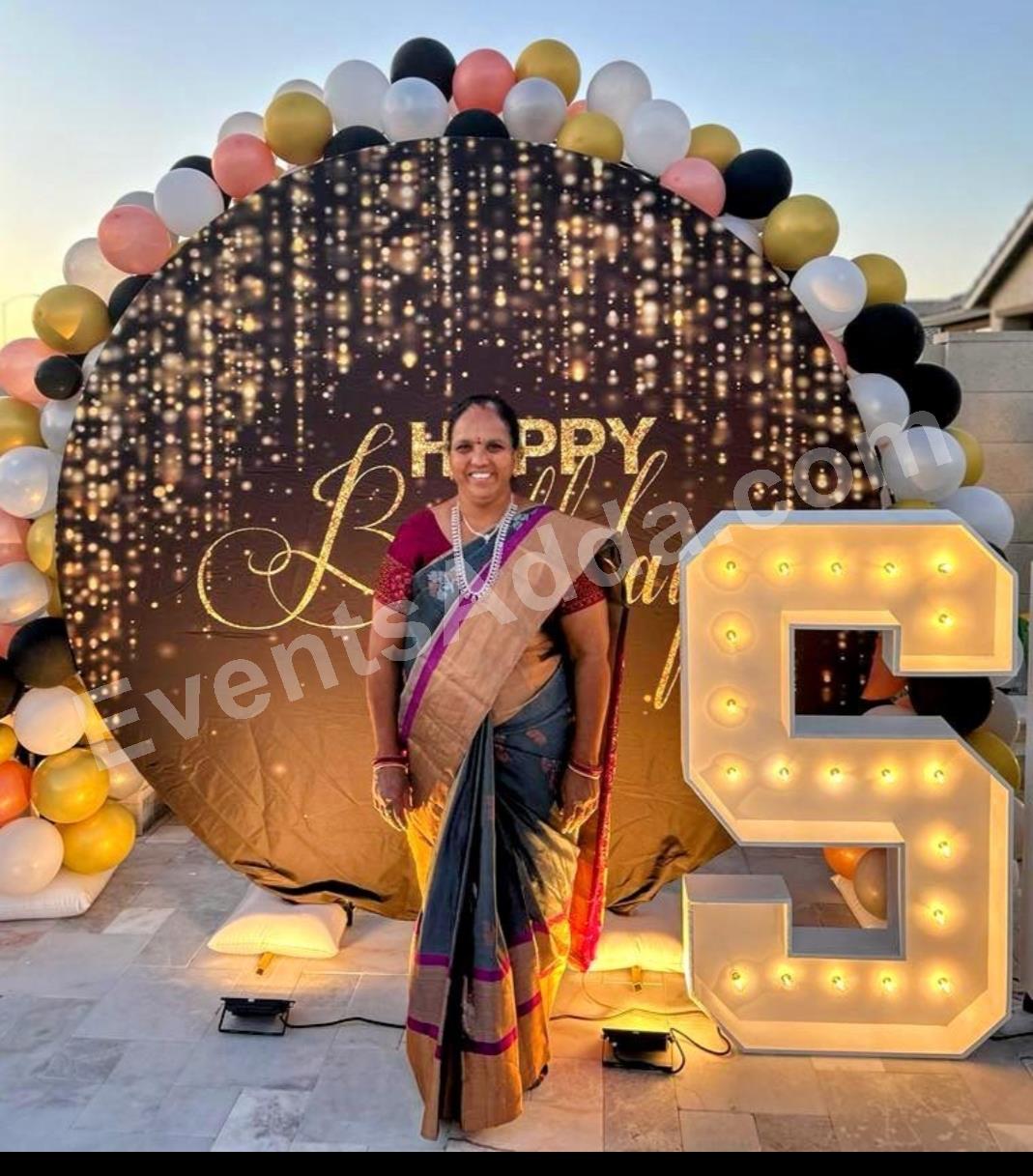 luxury-black--gold-milestone-birthday-decoration in Vijayawada