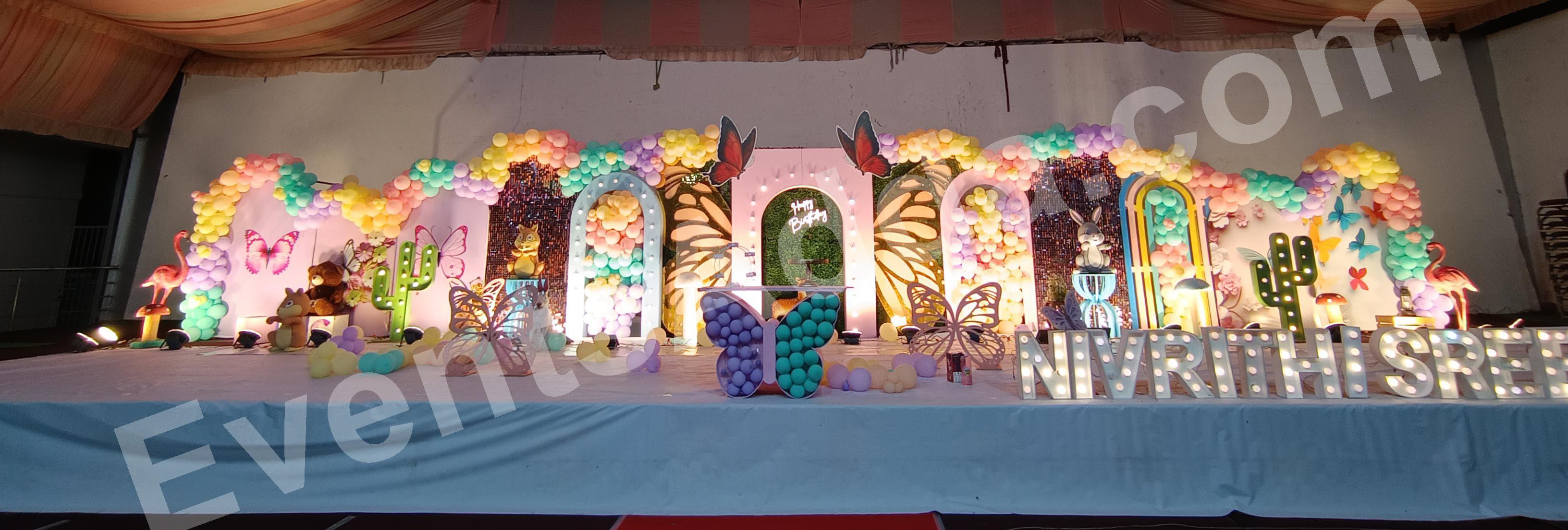 luxury-butterfly-fairy-garden-birthday-decoration Decoration in =Hyderabad