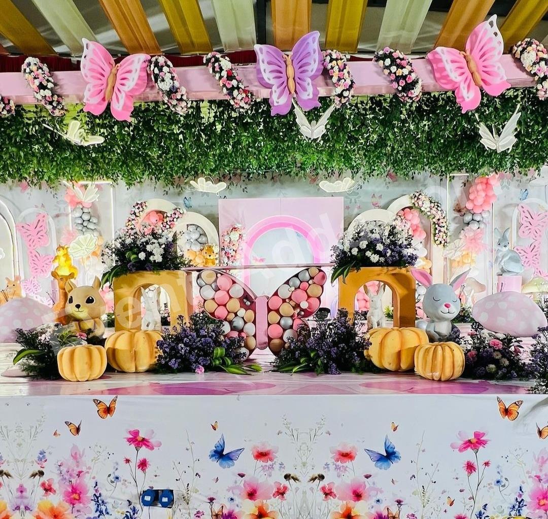 luxury-butterfly-garden-wonderland-birthday-decoration Decoration in =Hyderabad