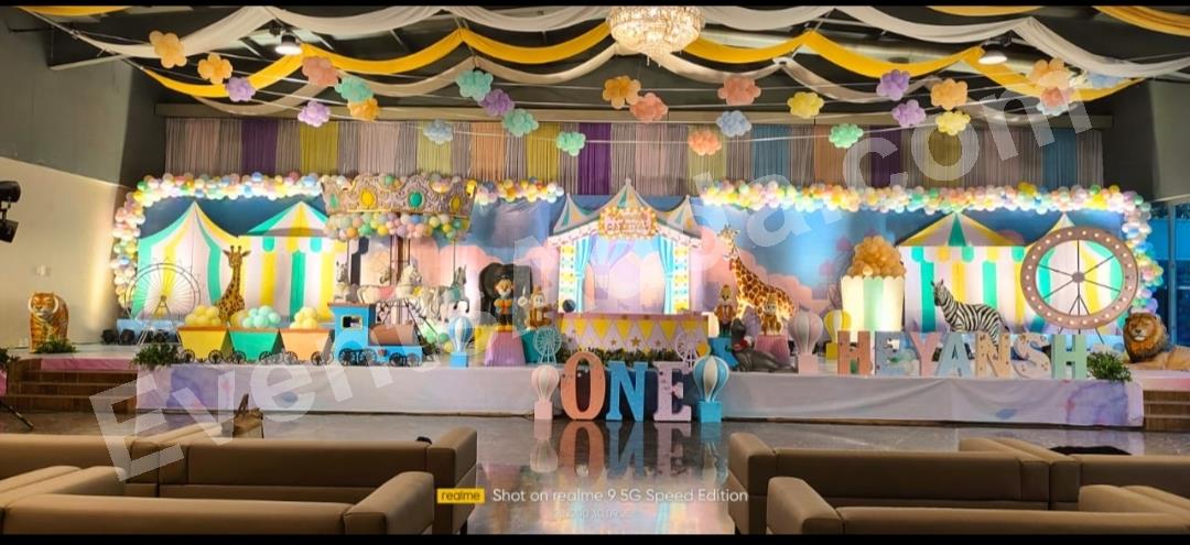 luxury-carnival-circus-birthday-theme-decoration in Vijayawada