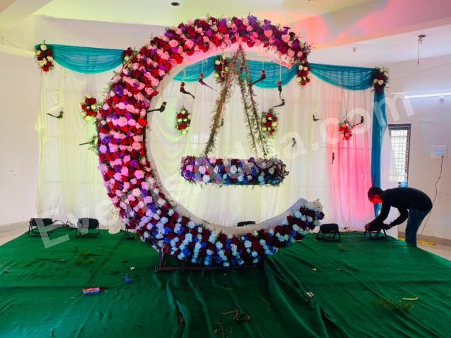 luxury-crescent-moon-floral-swing-decoration in Hyderabad
