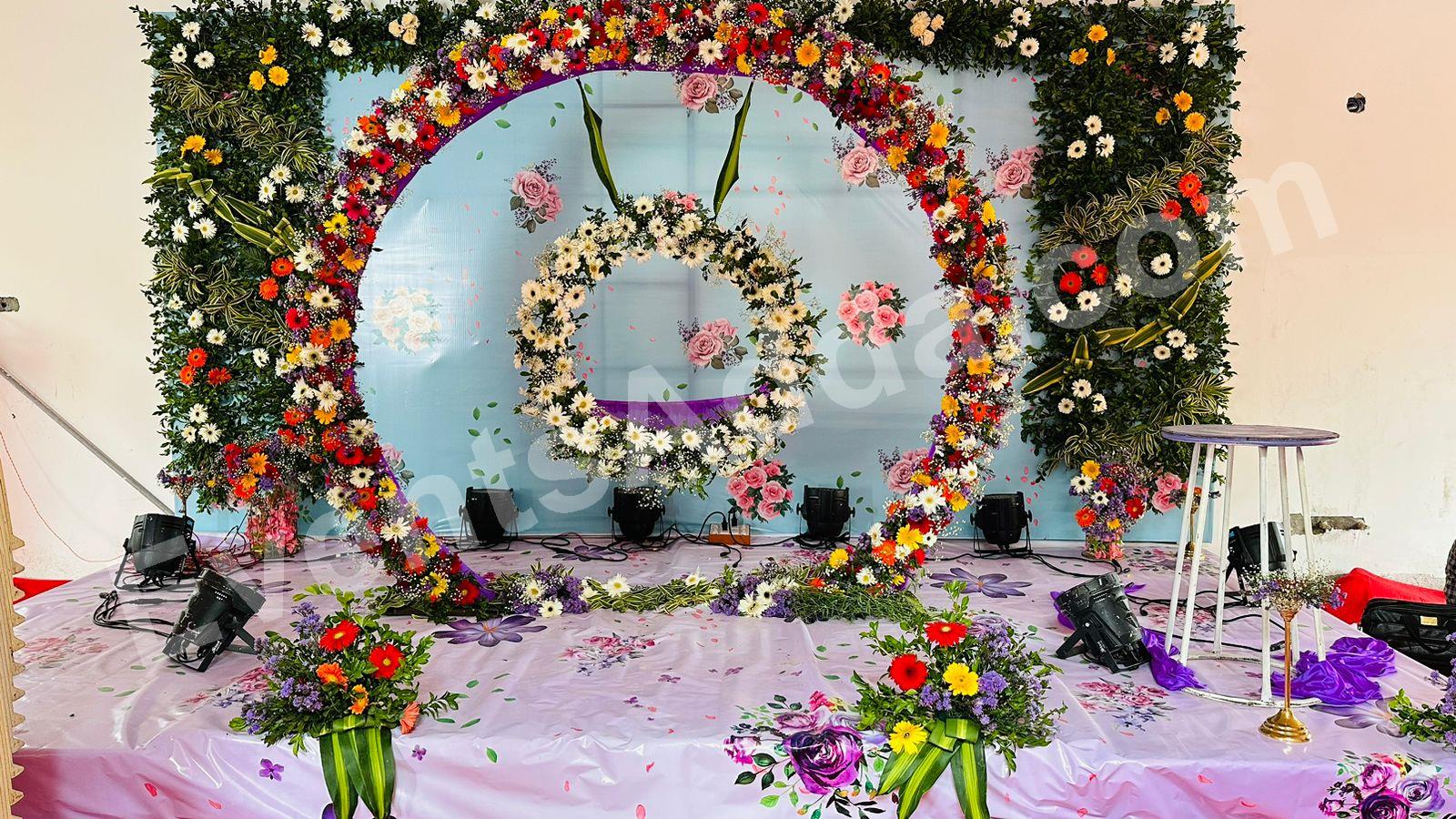 luxury-double-floral-ring-cradle-ceremony-decoration in Hyderabad