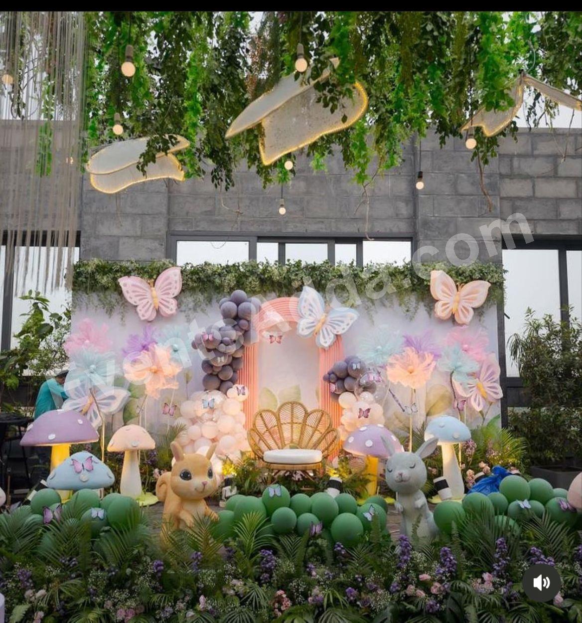 luxury-enchanted-butterfly-garden-birthday-decoration Decoration in =Hyderabad