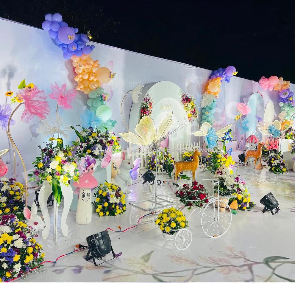 luxury-enchanted-butterfly-garden-theme-stage-decoration Decoration in =Hyderabad