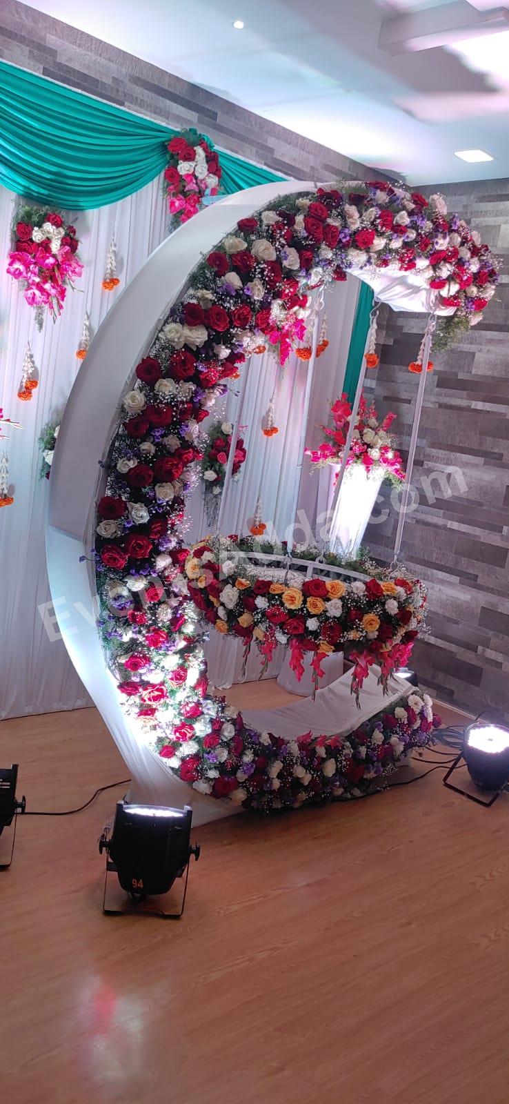 luxury-floral-crescent-moon-cradle-ceremony-decoration in Jorhat