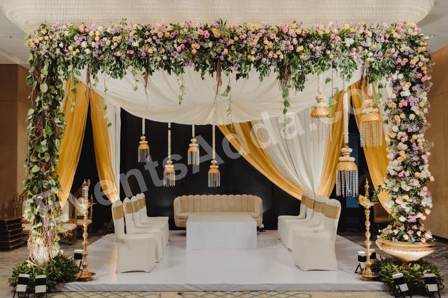luxury-floral-haldi--mehendi-cabana-decoration in Kolkata