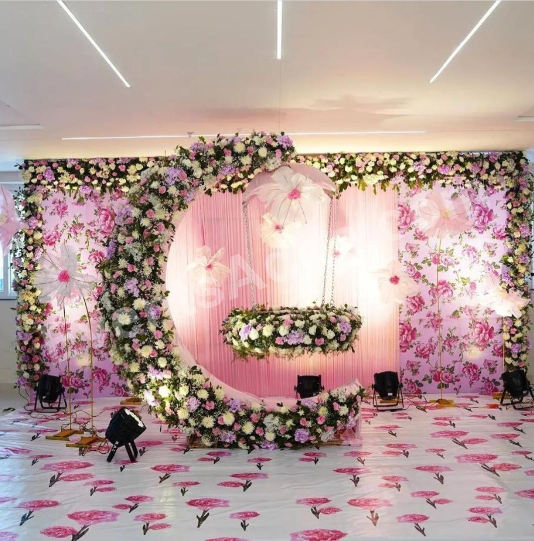 luxury-floral-moon-swing-decoration in Hyderabad