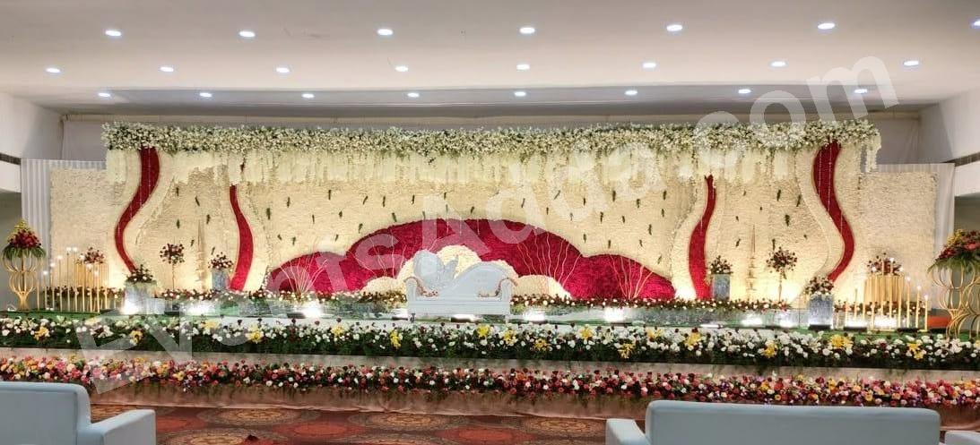luxury-floral-waterfall-wedding-stage-decoration in Chandigarh