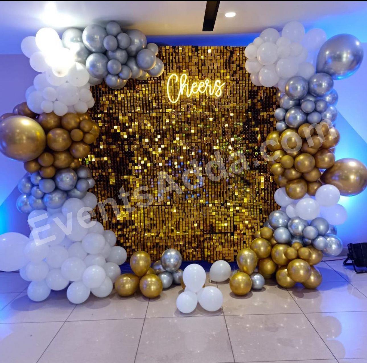luxury-gold-shimmer-cheers-party-decoration in Vijayawada