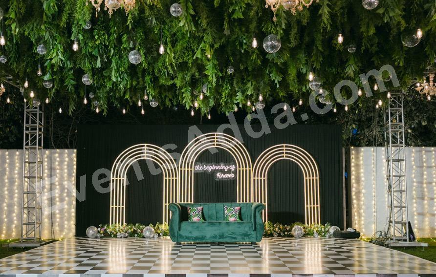 luxury-green-canopy-reception-stage-decoration in Kolkata