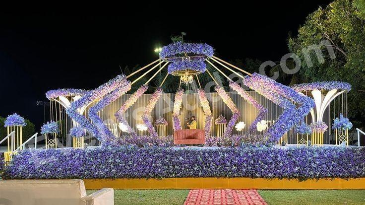 luxury-lavender-floral-wedding-stage-decoration in Chandigarh