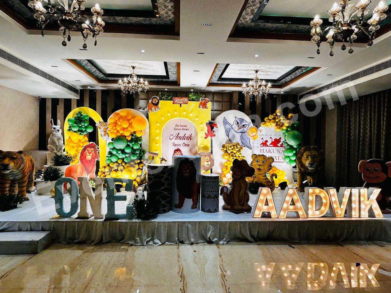 luxury-lion-king-first-birthday-theme-decoration Decoration in =Nagarkurnool