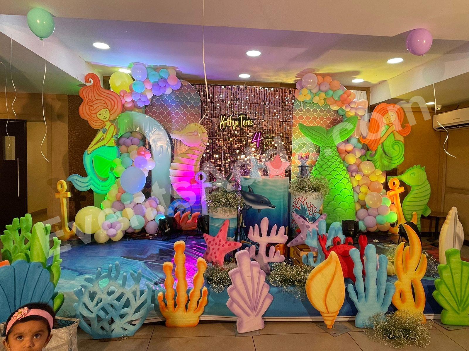 luxury-mermaid-under-the-sea-birthday-decoration in Vijayawada