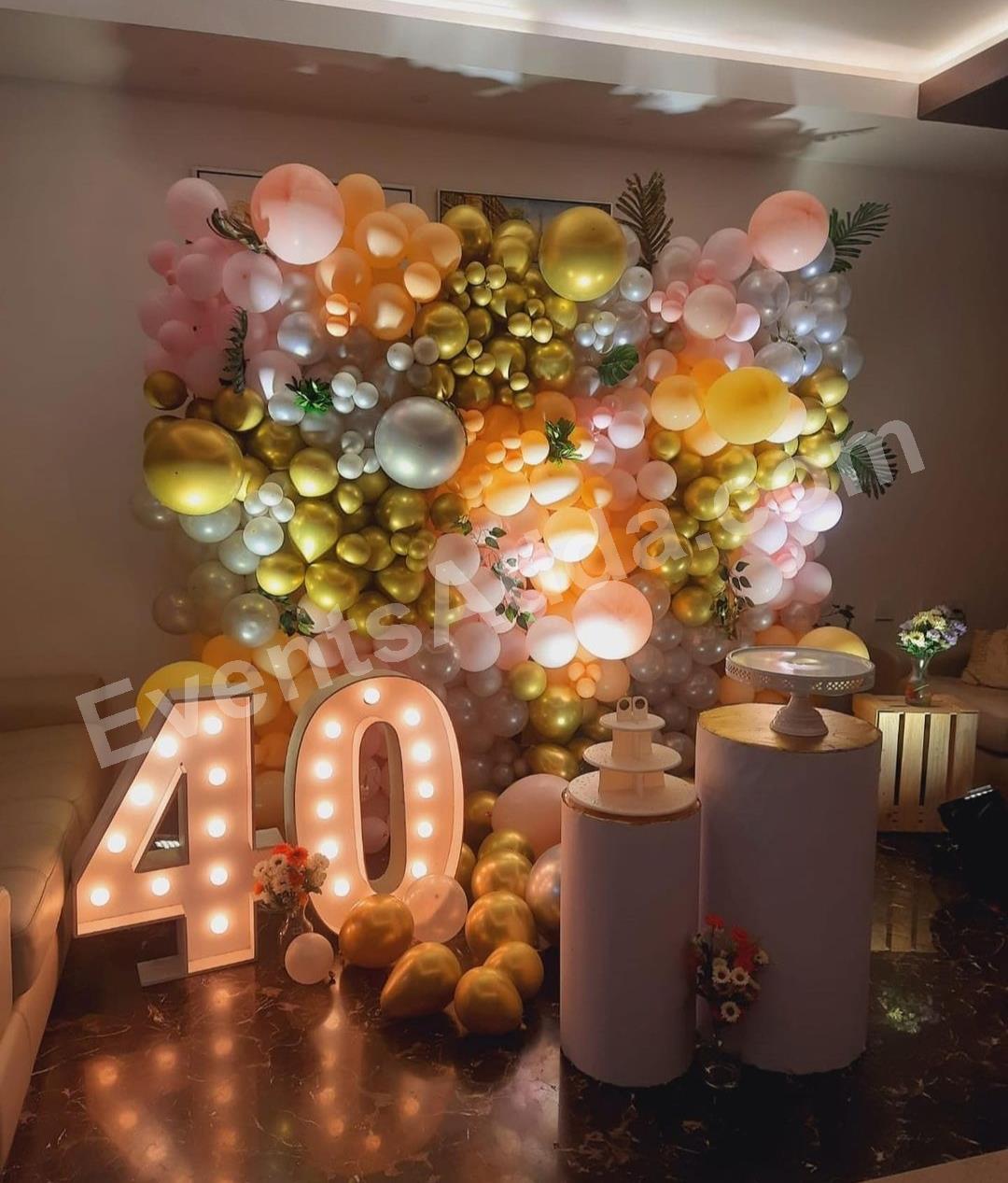 luxury-pastel-balloon-wall-birthday-decoration in Mumbai