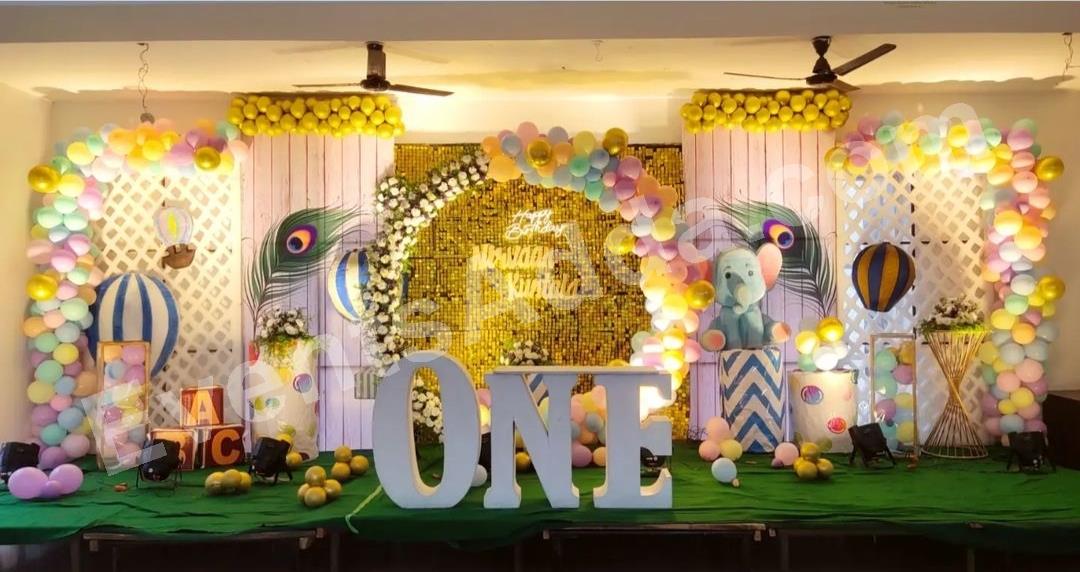 Luxury Pastel First Birthday Jungle Theme Decoration Decoration in Vijayawada