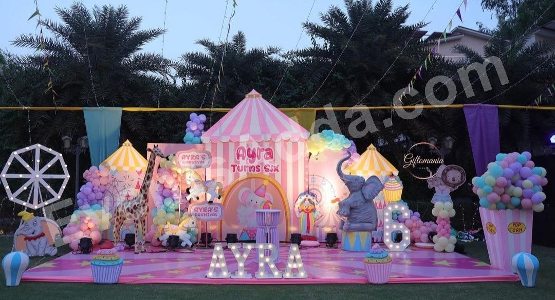 luxury-pink-carnival-birthday-theme-decoration in Wanaparthy