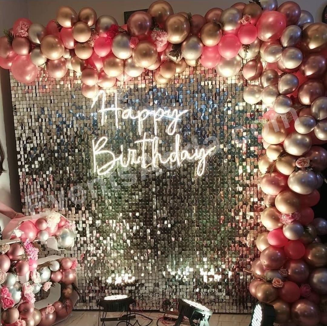 Luxury Rose Gold Shimmer Birthday Decoration Decoration in Vijayawada