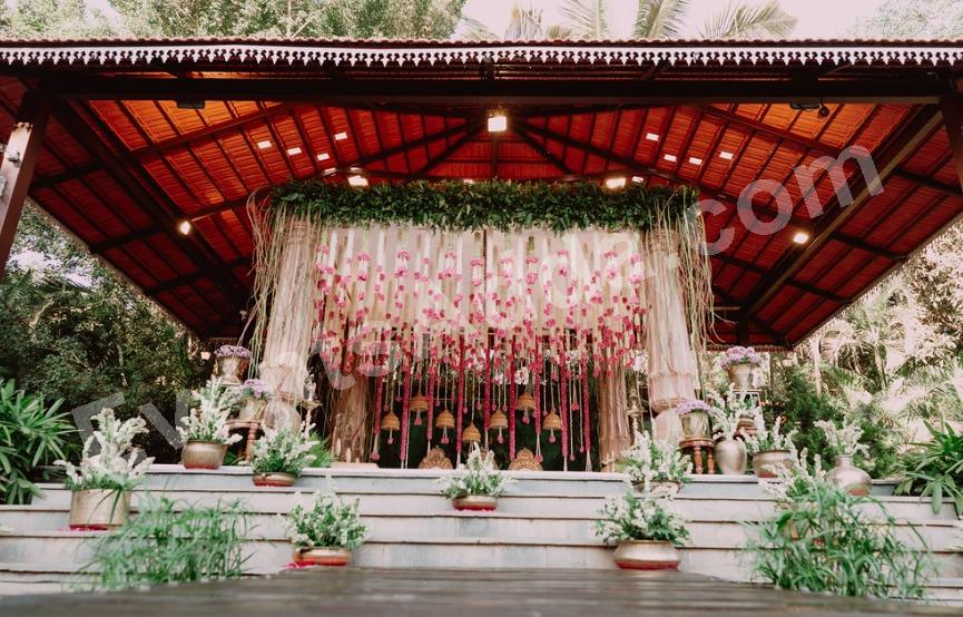 luxury-rustic-floral-mandap-stage-decoration in Chandigarh