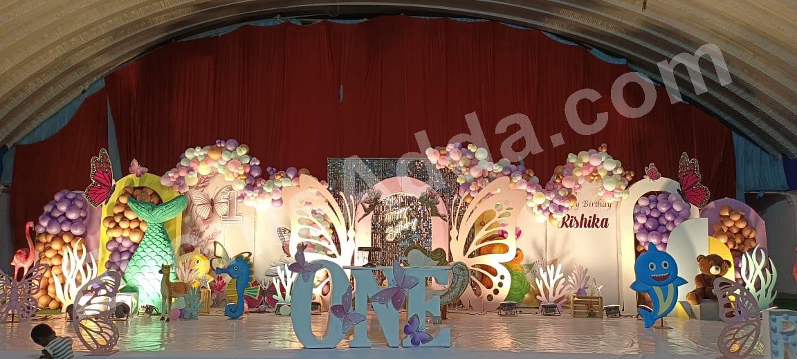 luxury-under-the-sea-butterfly-first-birthday-decoration Decoration in =Hyderabad