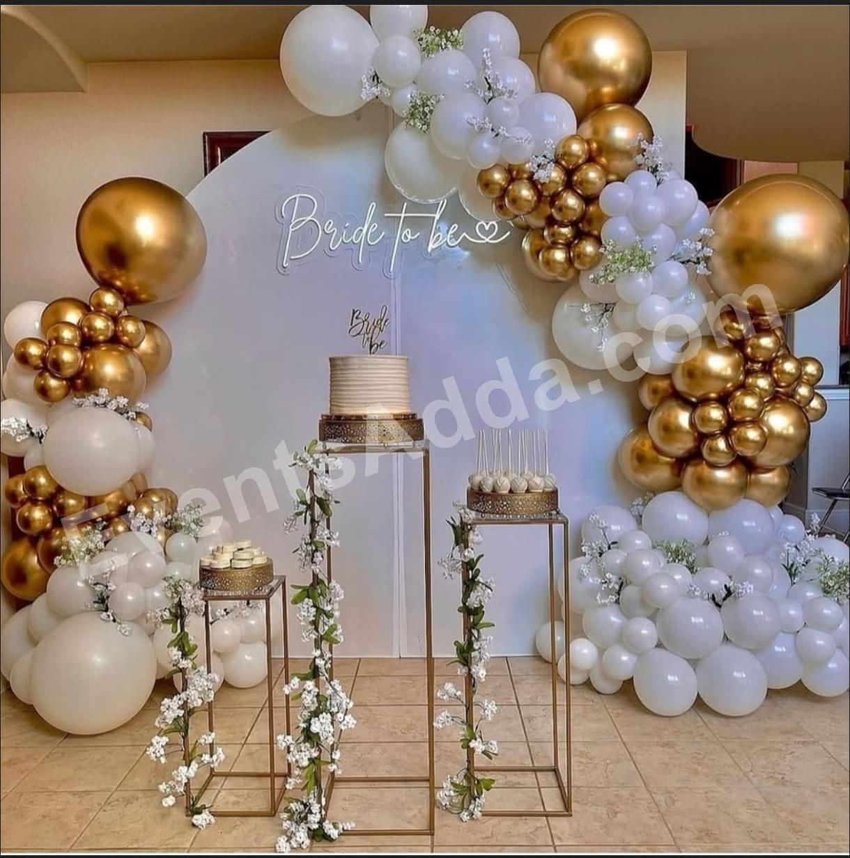 Luxury White & Gold Bride to Be Balloon Decoration Decoration in Siddipet