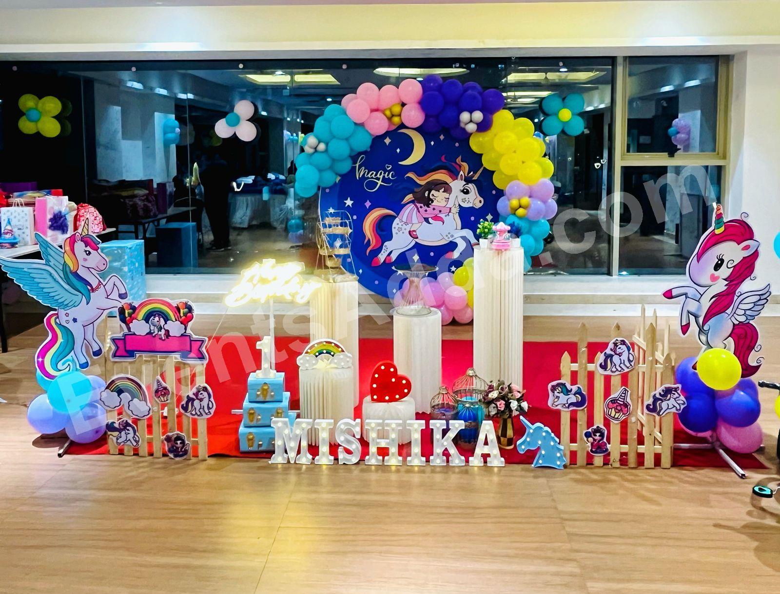 Magical Unicorn Birthday Decoration in Hyderabad