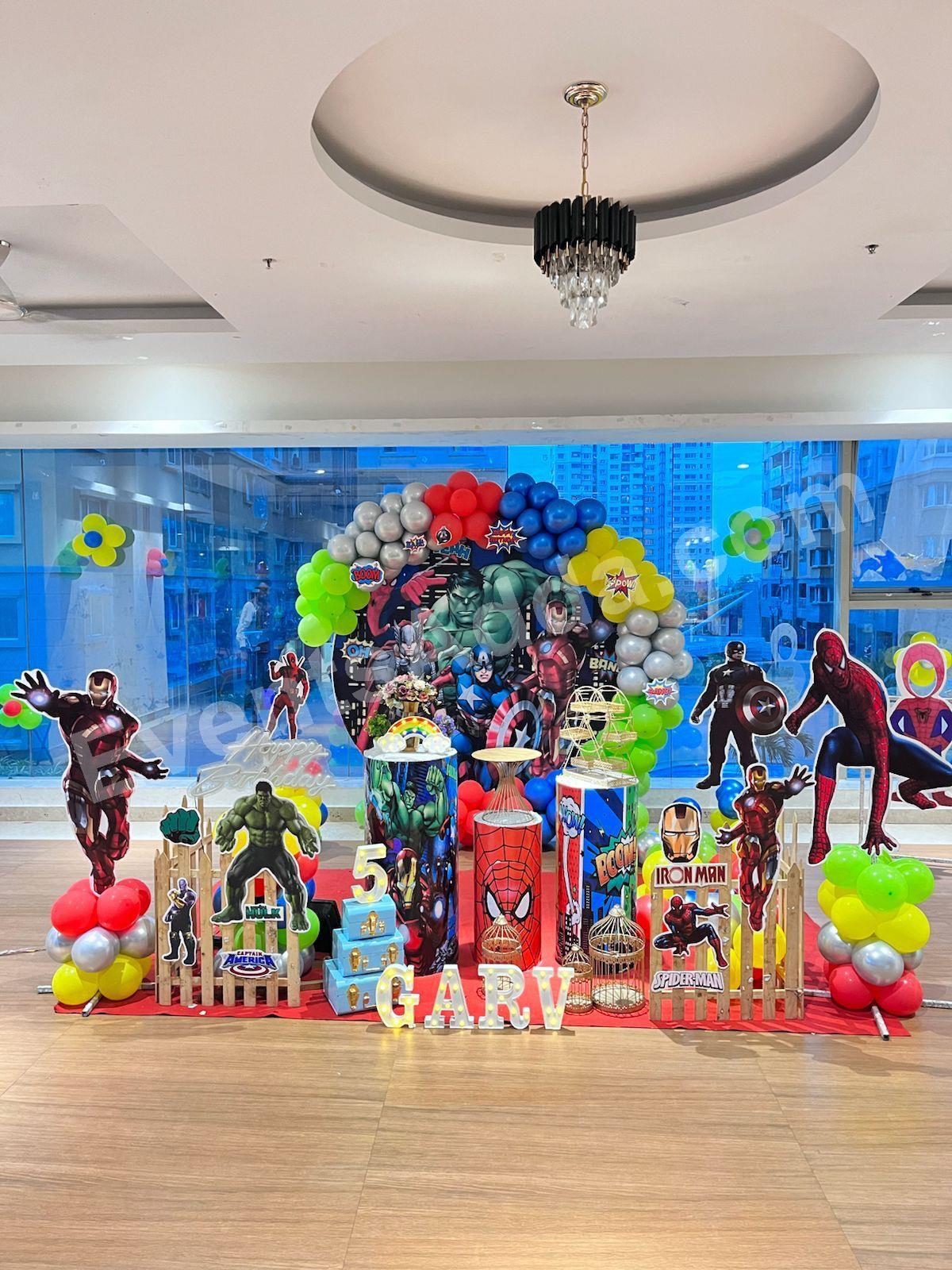 Marvel Superhero Theme Birthday Decoration in Bangalore