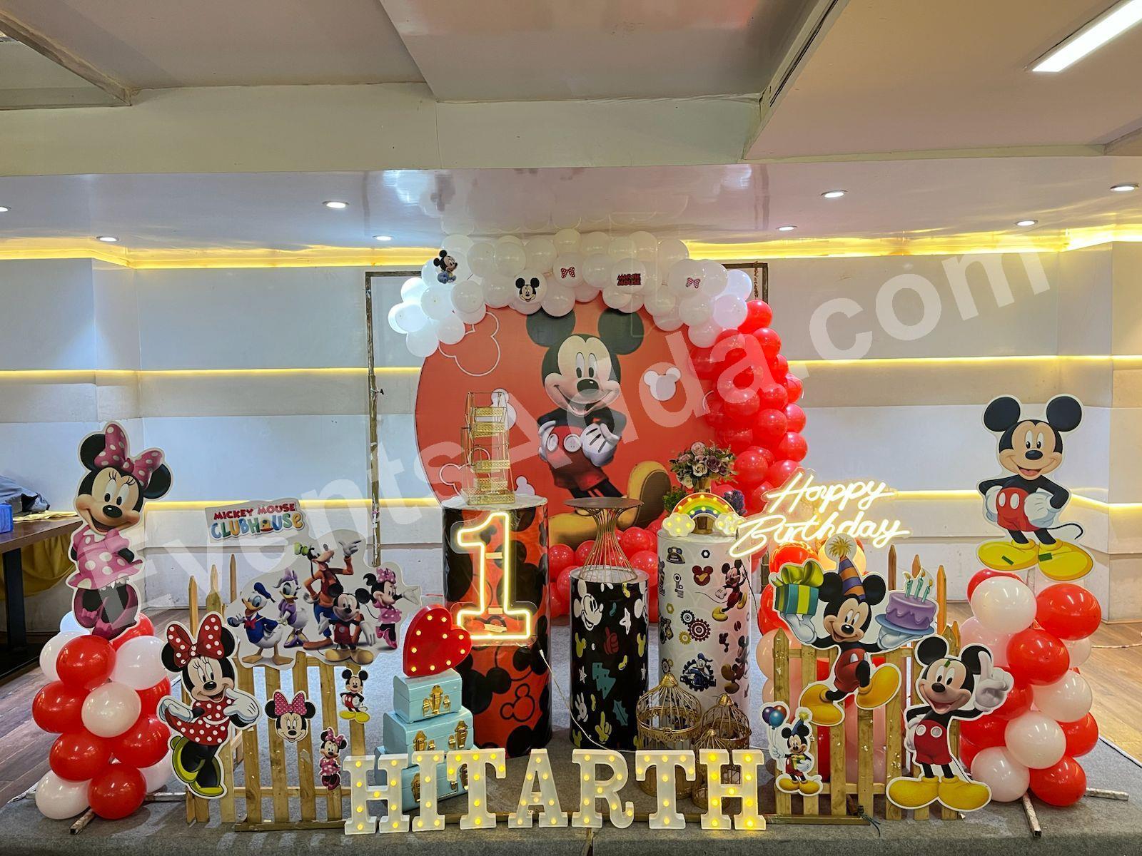 Mickey Mouse First Birthday Decoration in Hyderabad