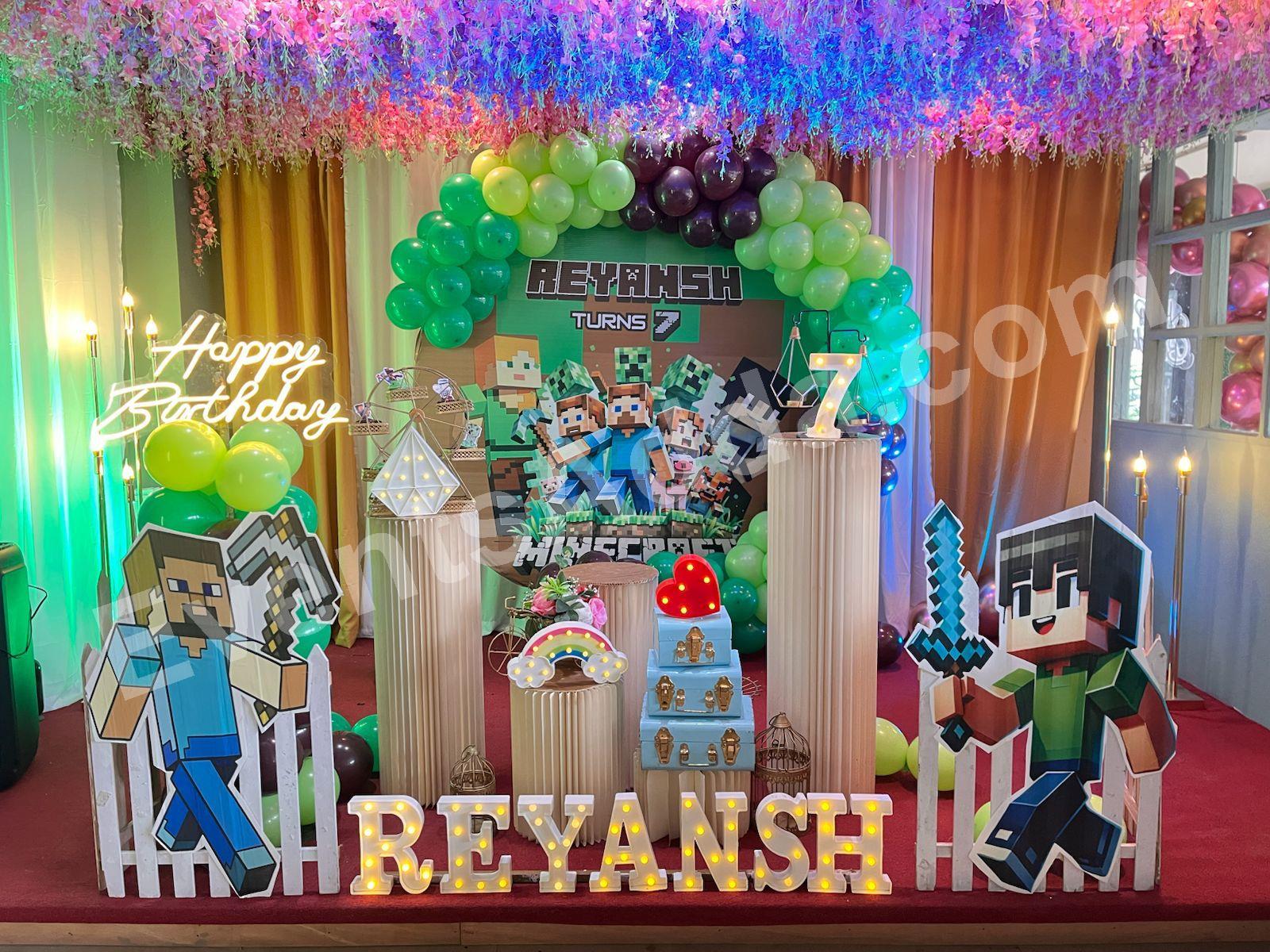 Minecraft Theme Birthday Decoration in Bangalore
