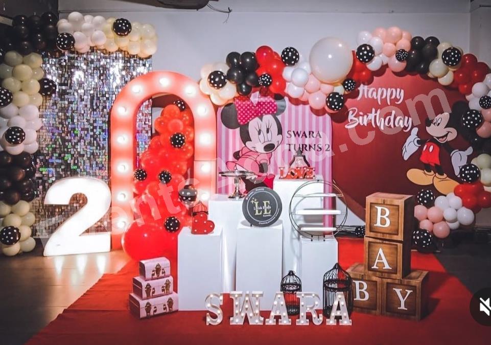 minnie-and-mickey-mouse-2nd-birthday-premium-theme-decoration in Vijayawada