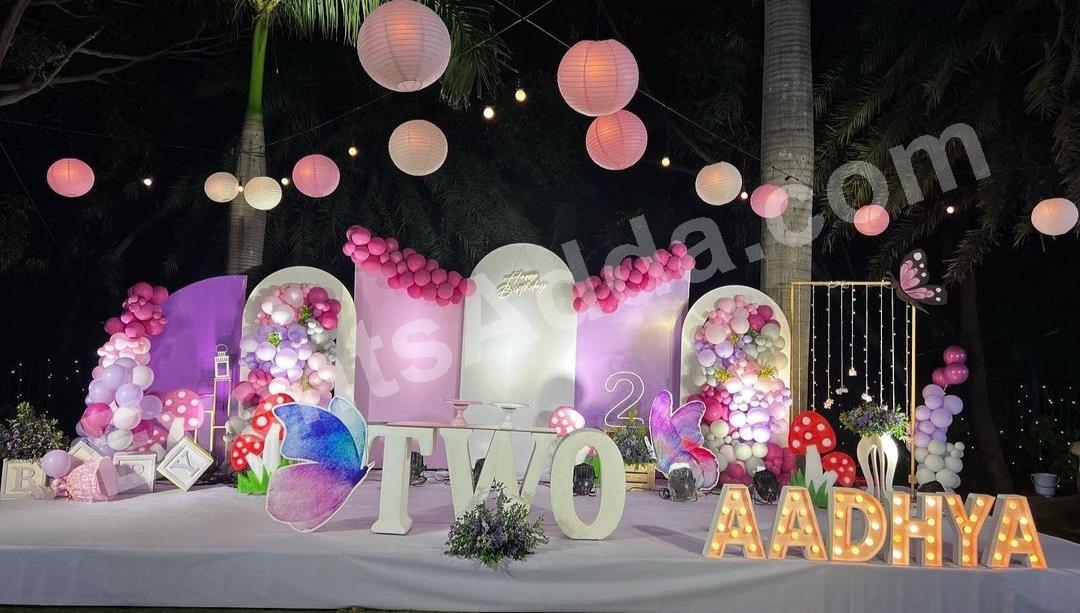 outdoor-butterfly-garden-birthday-decoration Decoration in =Hyderabad
