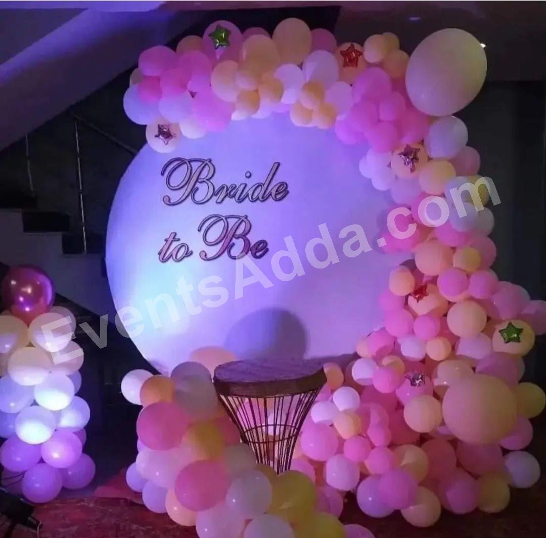 pastel-bride-to-be-balloon-backdrop-decoration in Nagarkurnool