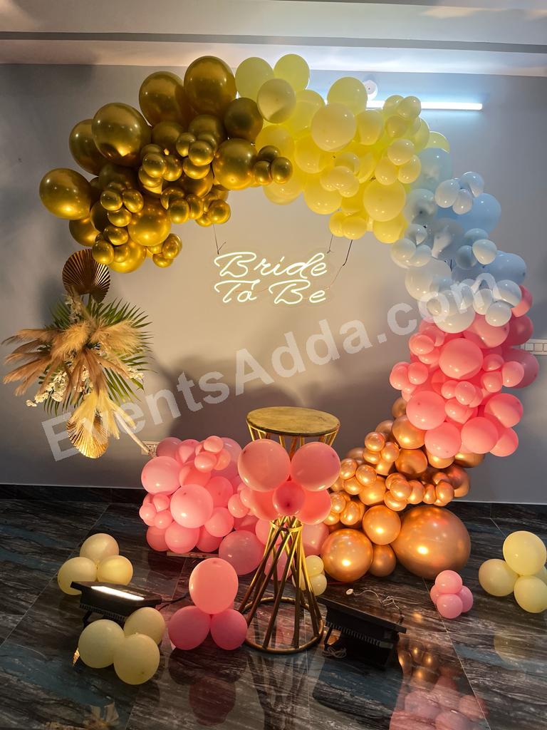 pastel-bride-to-be-balloon-ring-decoration in Nagarkurnool
