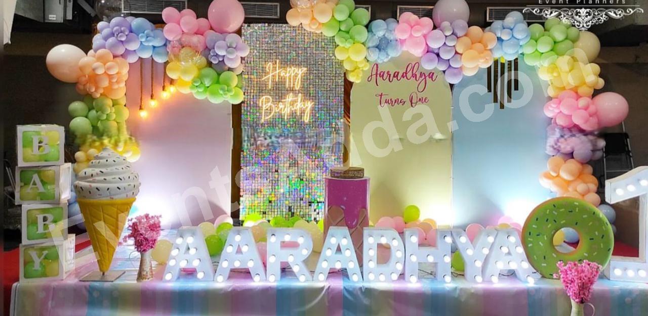 pastel-candyland-first-birthday-decoration in Vijayawada