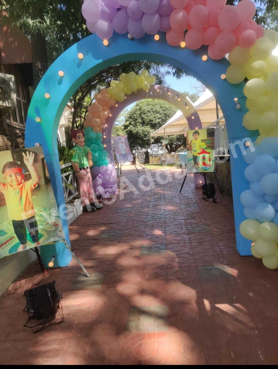 pastel-carnival-entrance-arch-decoration in Jagitial