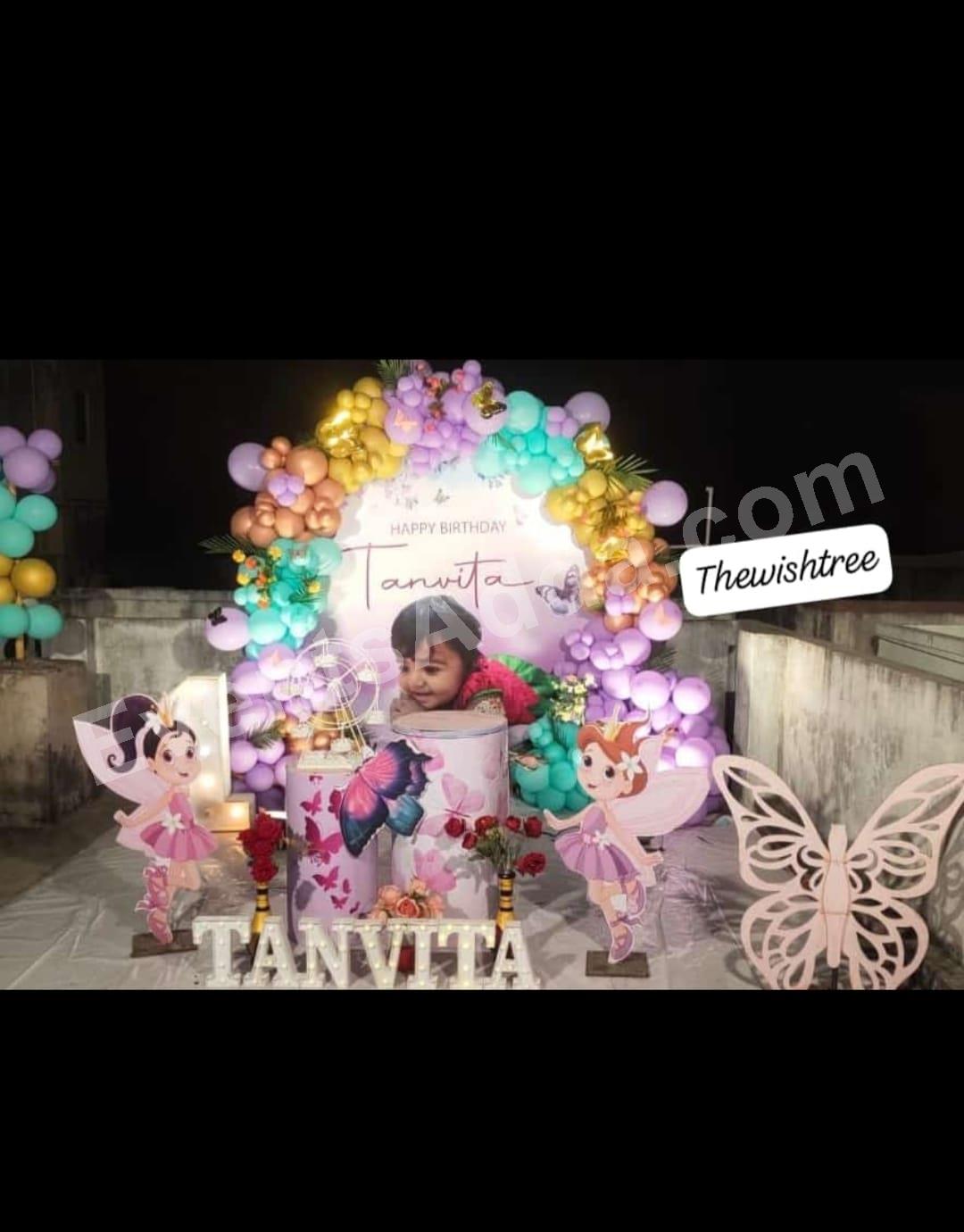 pastel-fairy-butterfly-birthday-decoration in Nagarkurnool