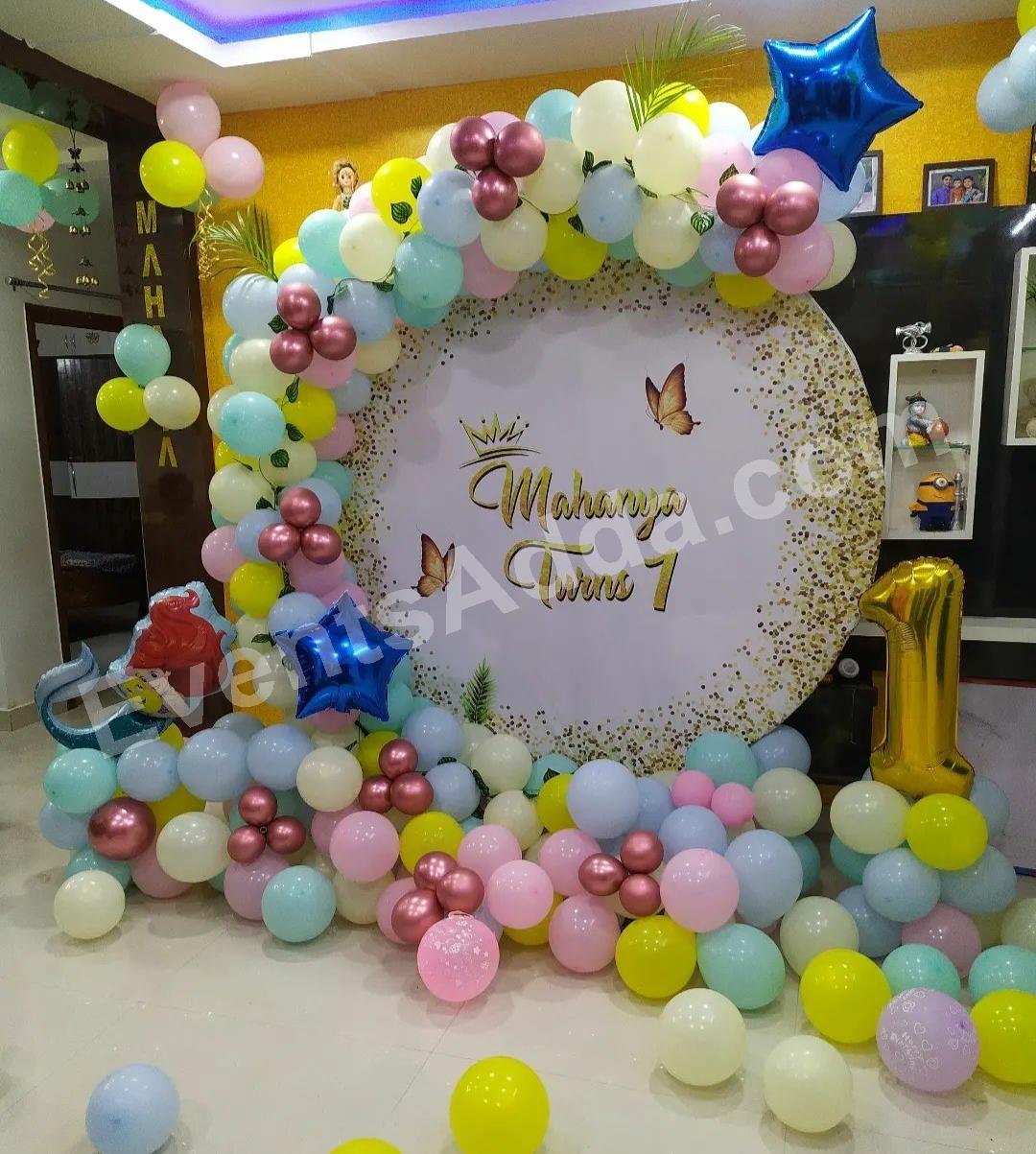 pastel-princess-first-birthday-decoration in Nagarkurnool