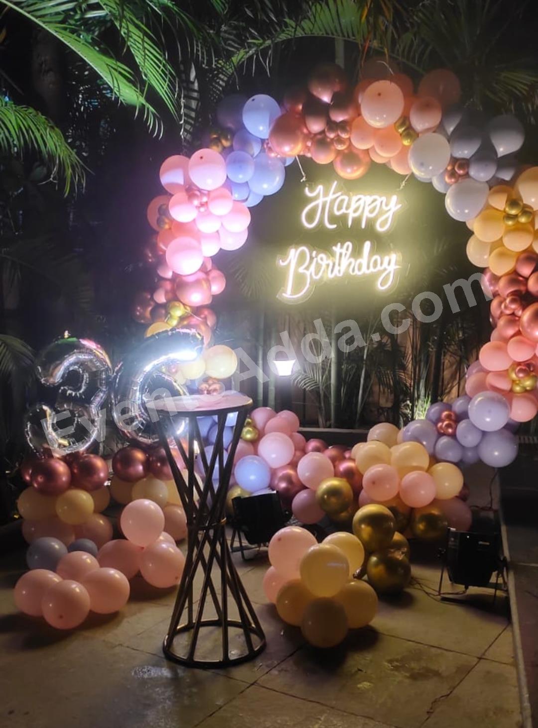 pastel-rose-gold-30th-birthday-balloon-ring-decoration in Nagarkurnool