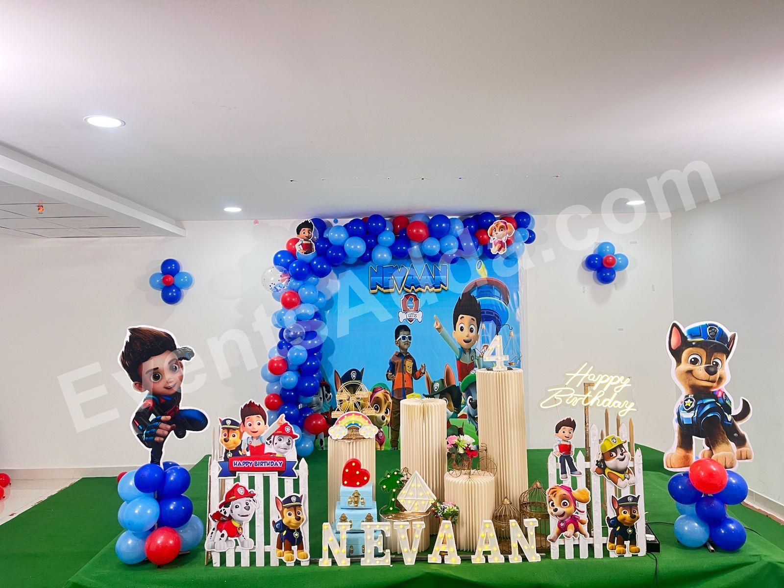 Paw Patrol Birthday Balloon Decoration in hyderabad