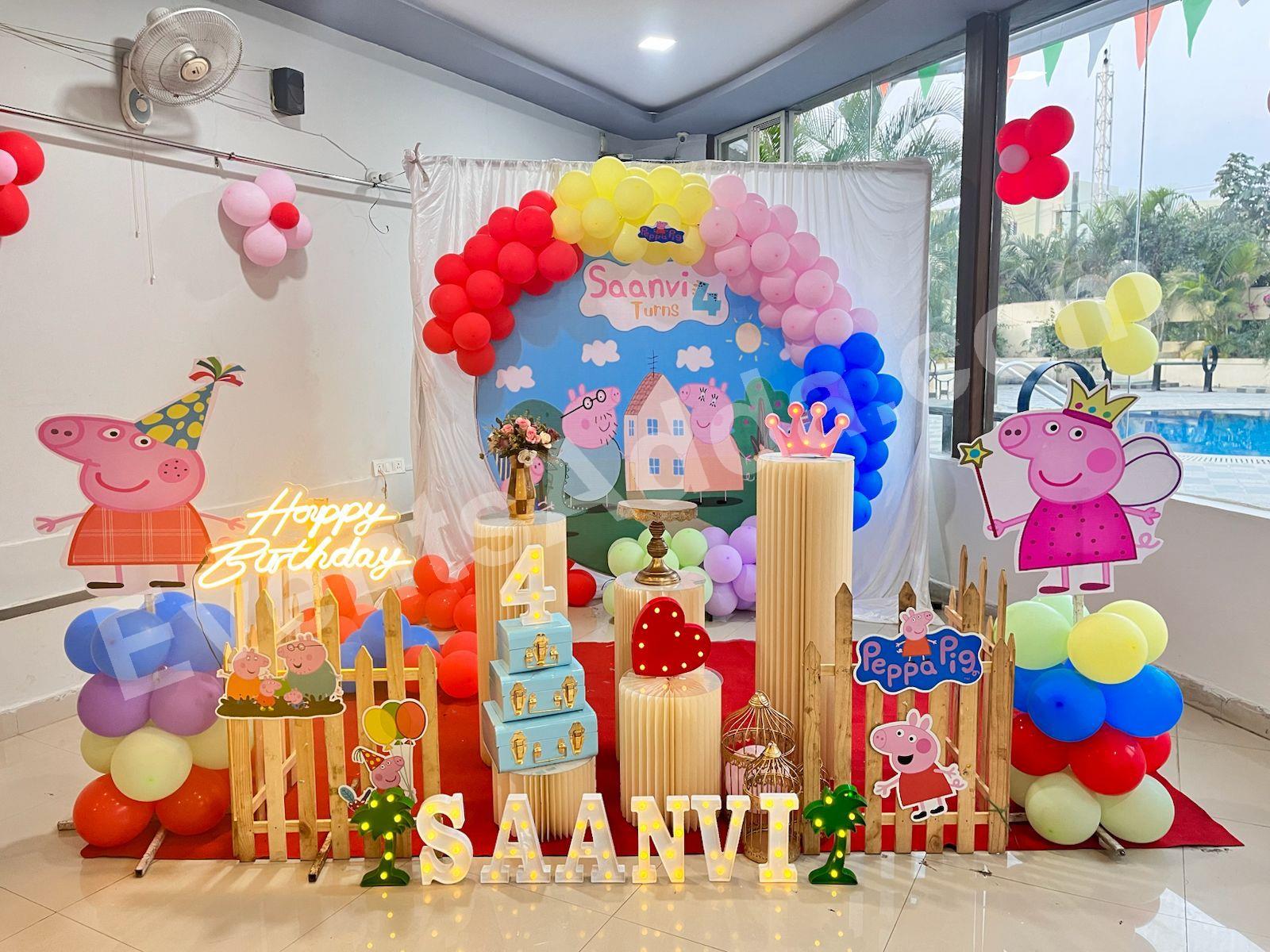 peppa-pig-theme-birthday-decoration in Bangalore