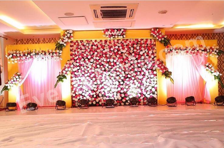 pink--white-floral-wedding-stage-decoration in Vizag