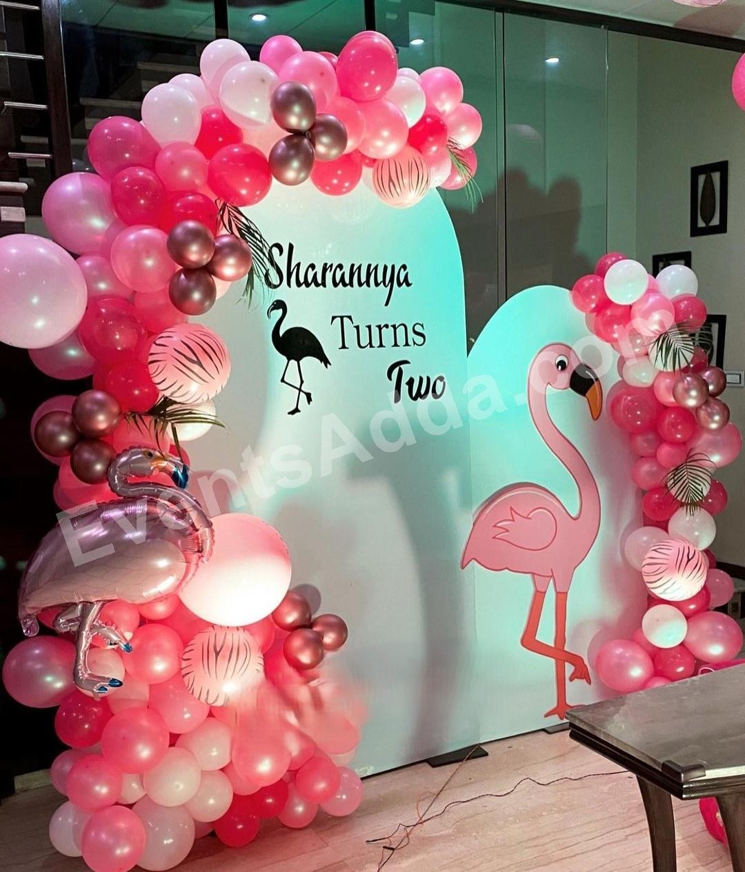 pink-flamingo-theme-birthday-decoration in Thailand