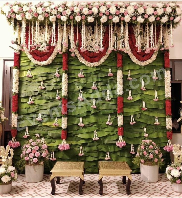 premium-banana-leaf-floral-backdrop-decoration in Chandigarh