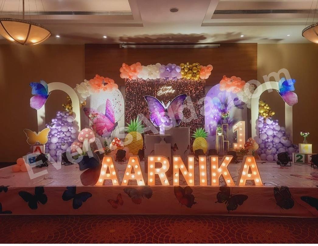 premium-butterfly-fantasy-first-birthday-decoration Decoration in =Hyderabad