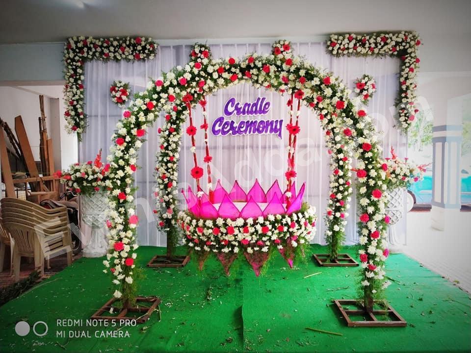premium-floral-arch-cradle-ceremony-decoration in Hyderabad
